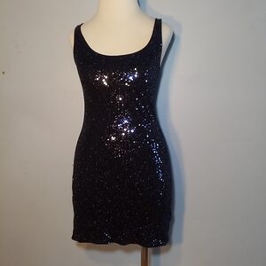 EXPRESS SEQUIN DRESS XS Black